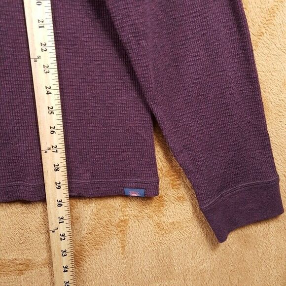 FAHERTY Shirt Mens XXL Burgundy Pullover Surplus Waffle Crew Merlot Thermal $98 - Picture 6 of 7